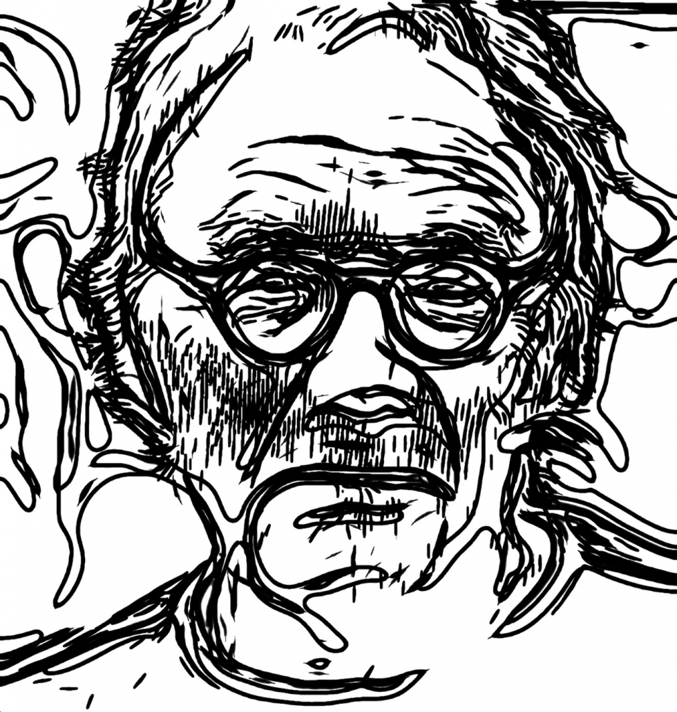 Ilustratives Porträt von Nikolaus Cybinski, erstellt mit der App Inkwork 11.2025
